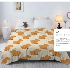 Trembling Capybara Blanket Printed Throw Blanket Plush Fluffy Flannel Fleece Blanket Soft Throws for Sofa Couch and Bed